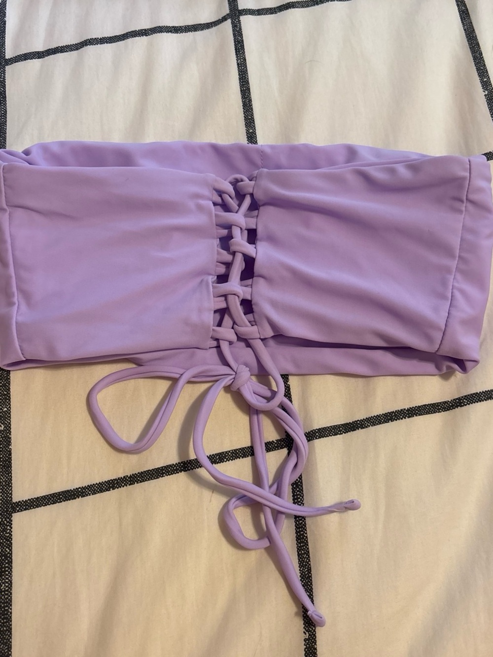 SHEIN Soft Lavender Strapless Bandeau Top